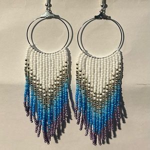 Beaded hoop earrings